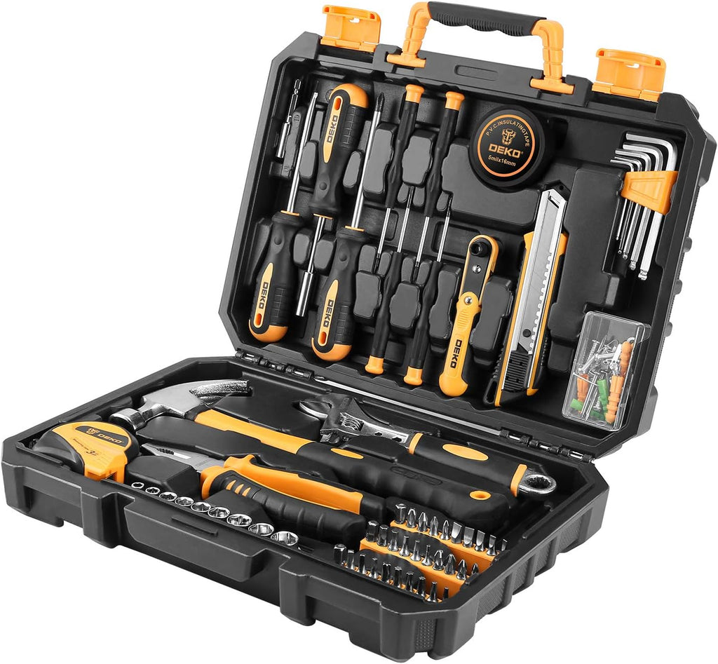 100 Piece Home Repair Tool Set with Plastic Tool Box P227760