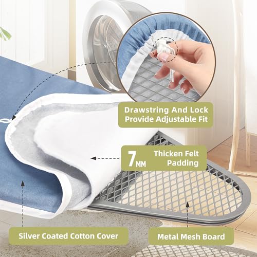 Foldable Ironing Board with Adjustable Height and Iron Holder G536