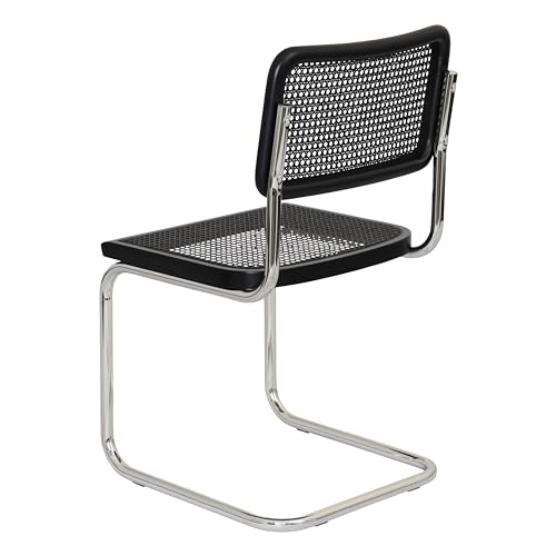 Cane Cantilever Side Chair with Chrome Steel Frame M357649