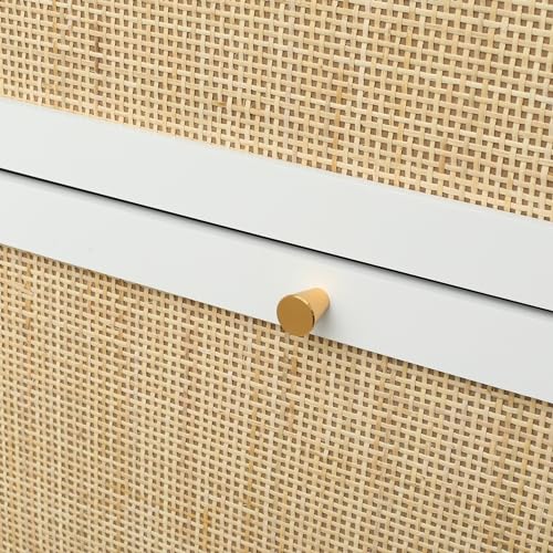 Natural Rattan Narrow Shoe Storage Cabinet with 3 Flip Drawers F32089