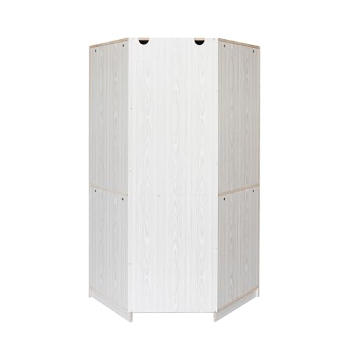 Corner Wardrobe Closet with Hanging Rods, Gray S777