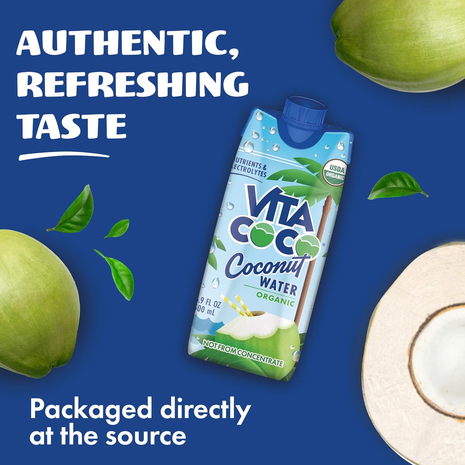 Organic Coconut Water, Natural Electrolytes, 12-Pack H81242