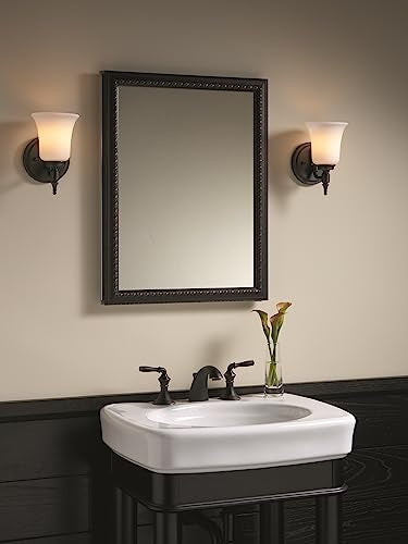 Bathroom Medicine Cabinet with Framed Mirror Door, Recessed or Surface Mount, Oil-Rubbed Bronze B101