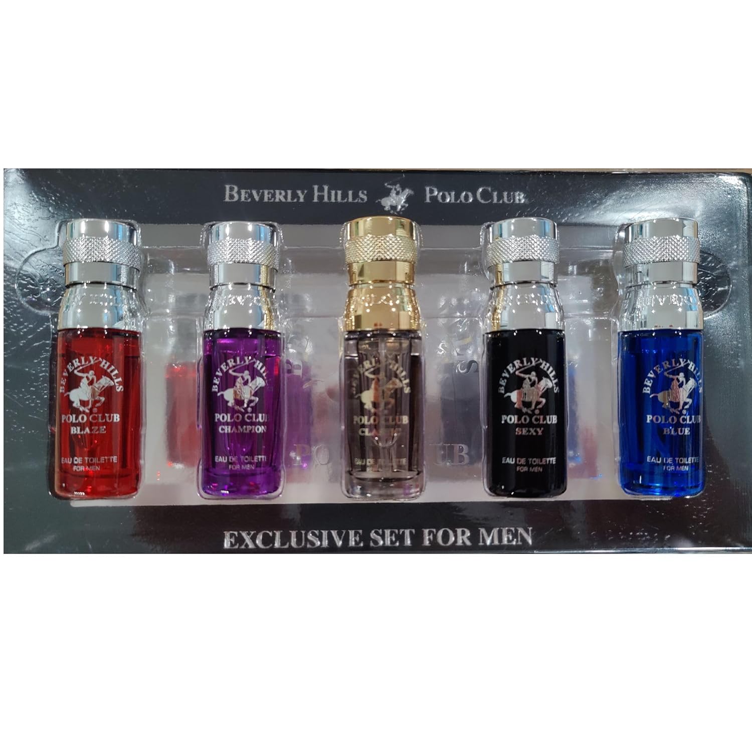 5 Piece Mini Gift Set for Men, EDT 0.5oz Bottles Q935460