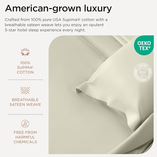 Queen Supima Cotton Sheet Set, 1000 Thread Count, 4 PC, Deep Pocket W881