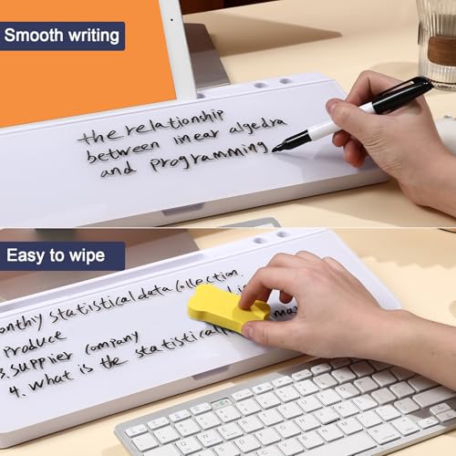 Glass Dry Erase Desktop Whiteboard with Storage X8709
