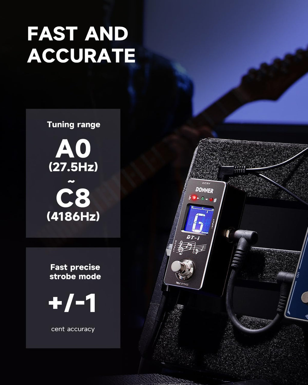 Guitar Tuner Pedal with Wah Effect X44807