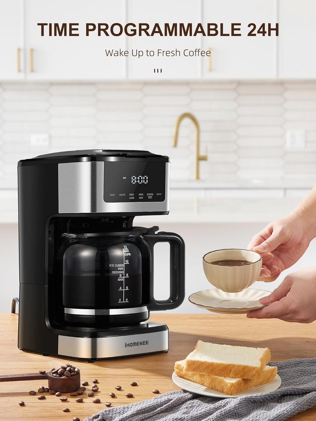Programmable Drip Coffee Maker 12 Cup with Iced Coffee Function J697