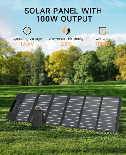 Portable Solar Panel 100W Foldable with Adjustable Kickstands for Camping S16454
