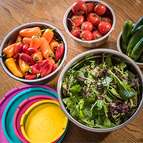 Stainless Steel Mixing Bowls with Lids, 4-Piece Set U7836