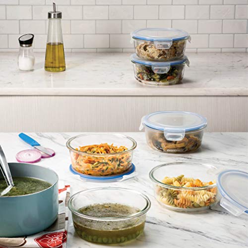 12-Piece Glass Food Storage Containers Set, 35oz, Leakproof, Freezer-to-Oven-Safe I593886
