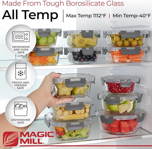Glass Storage Containers with Airtight Lids, 24-Piece Set W166746
