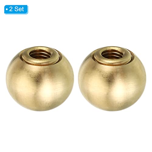 25mm Brass Ball Lamp Finials Caps Knob, 2 Set Lamp Shade Decoration Screw Cap Nuts C46257