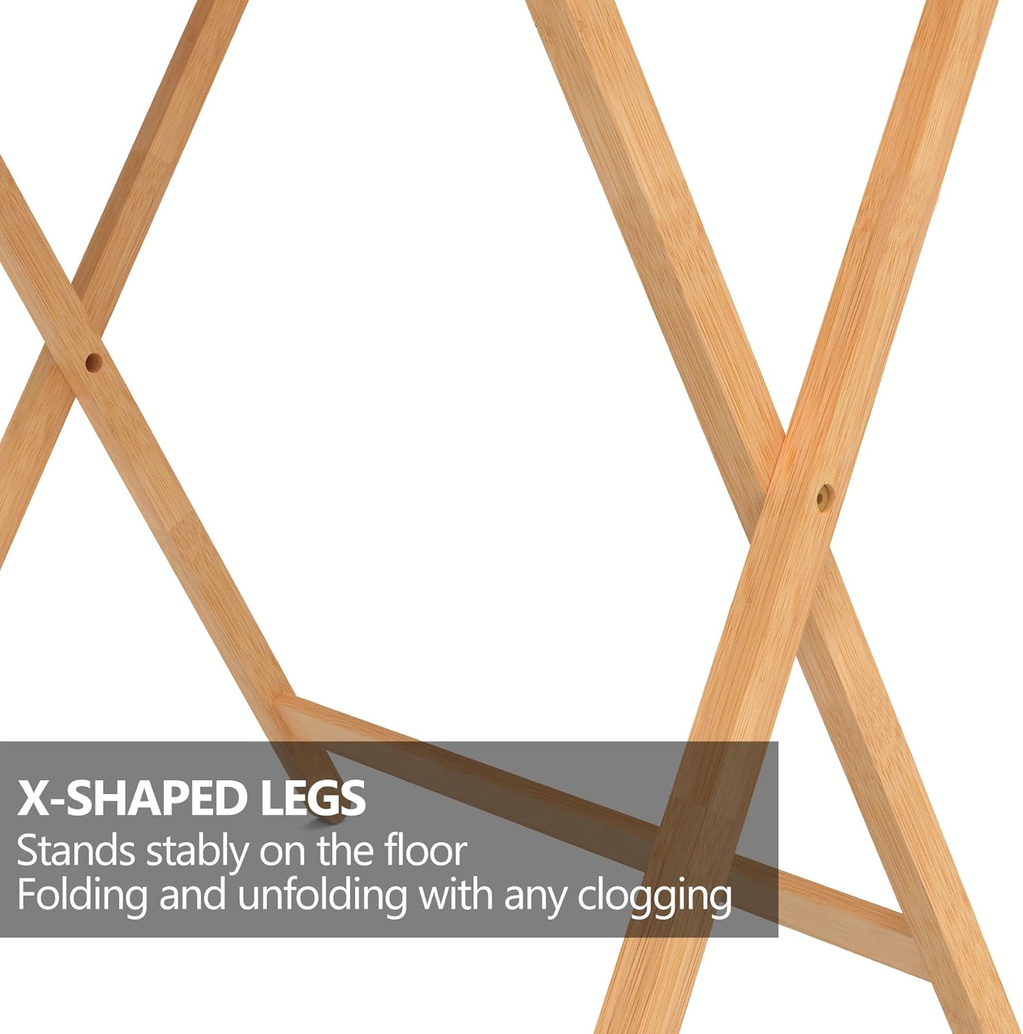 Folding TV Tray Table Set of 2, Bamboo, for Eating X1930
