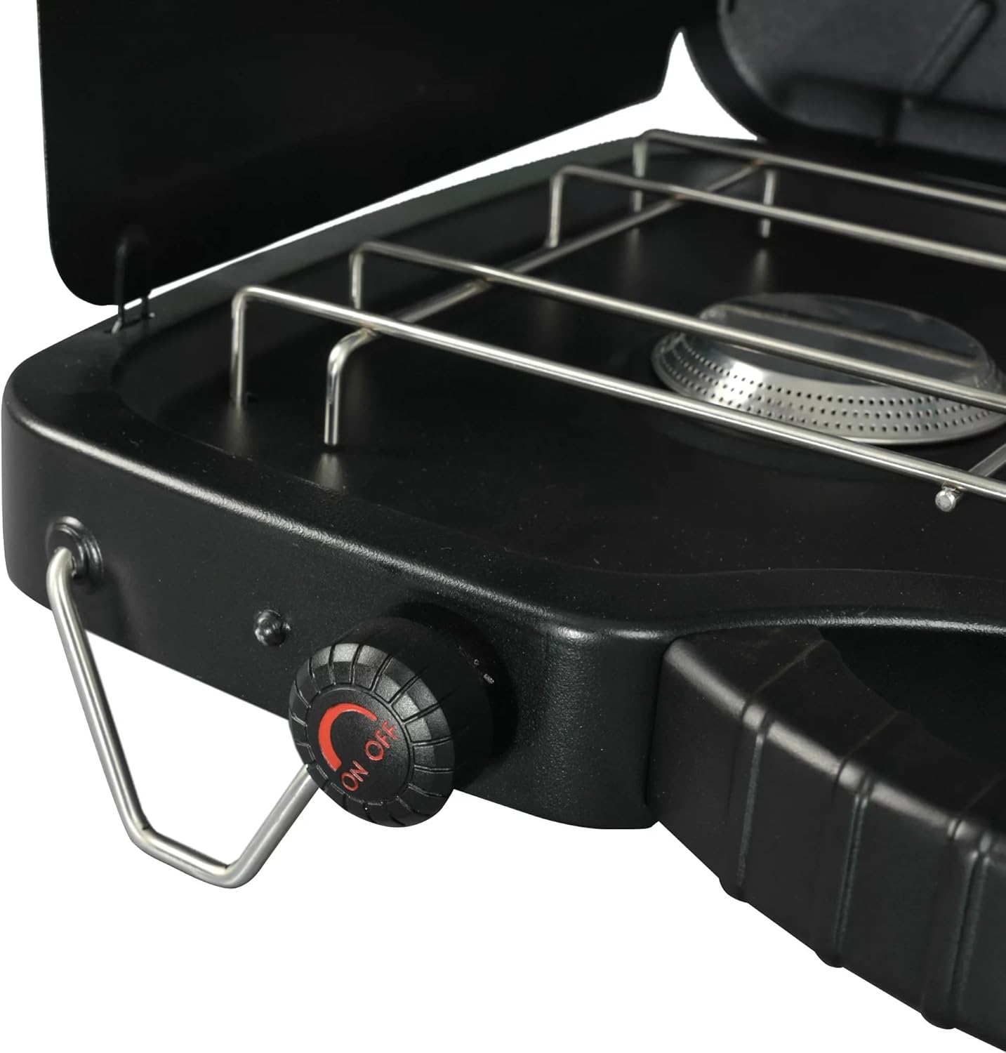 2 Burner Propane Gas Camping Stove, Portable Dual Burner with Adjustable Temperature Control Q443