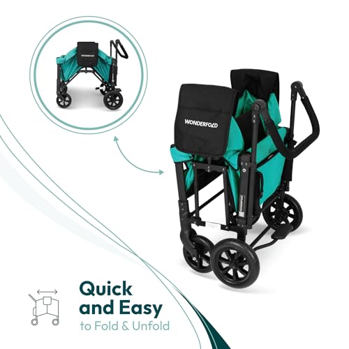 Double Stroller Wagon with Seats, Adjustable Handle and Sun Canopy G554