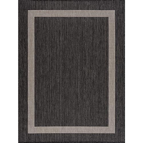 Outdoor Rug 9x12 Medallion Beige White L963