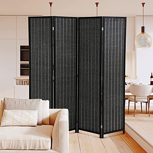 Folding Room Divider 6 Panel Privacy Screen, Black V20285