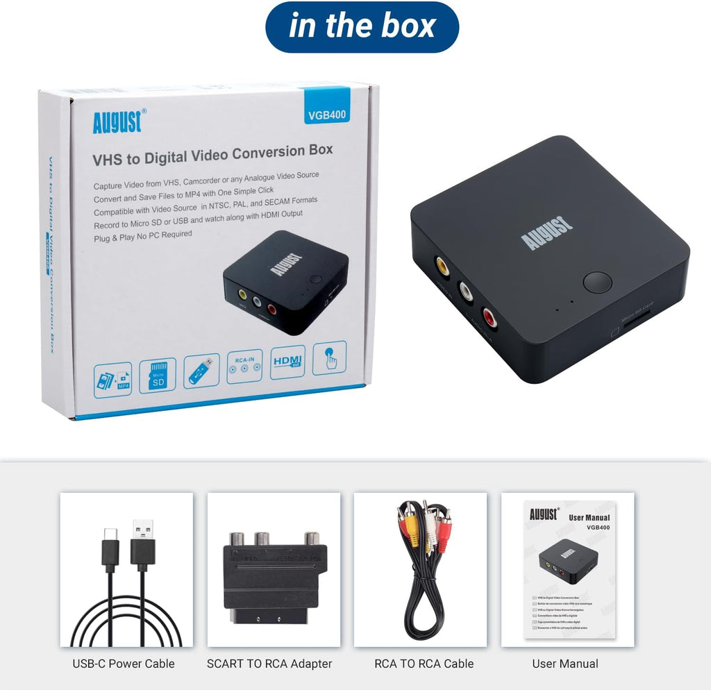 Video Capture Card for VHS to Digital Conversion with HDMI Output O216