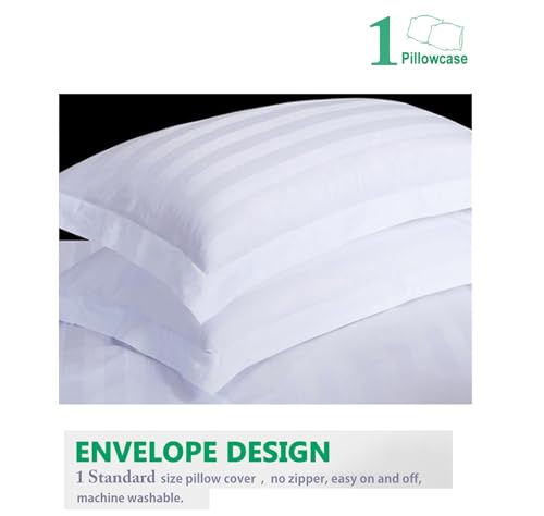 100% Egyptian Cotton King Size Sheet Set – 1000 Thread Count White Stripe – 4 Piece, Deep Pocket N11814