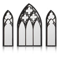 3 Pack Gothic Mirrors Wall Decor, Cathedral Arch Frame Tiny Mirror Goth Room Decor - 9.8 Inch Gothic Decorative Mirror Rustic Wall Hanging Decor for Bedroom Bathroom Living Room