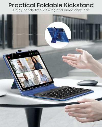 Universal Tablet Case with Wireless Bluetooth Keyboard and Pen Holder W895976