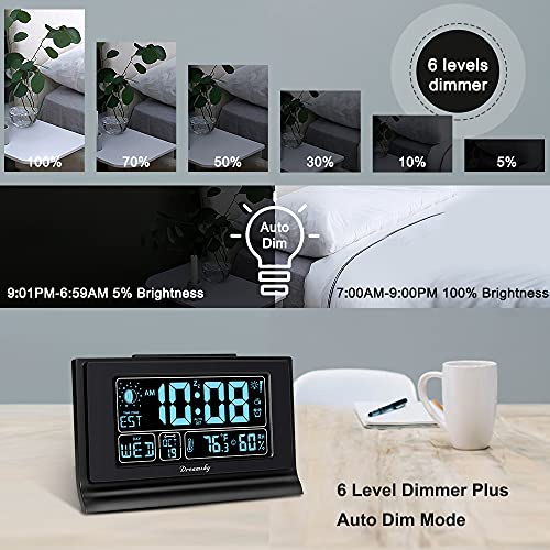 Alarm Clock with Battery Backup, Auto Set Digital Display, 5 Inch Screen C956