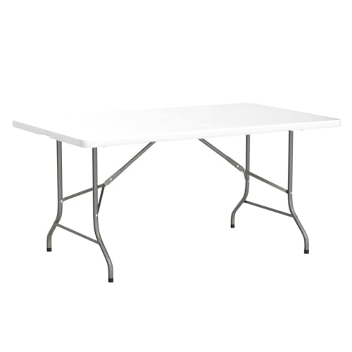 6ft Folding Table White Plastic Portable Indoor Outdoor U360682
