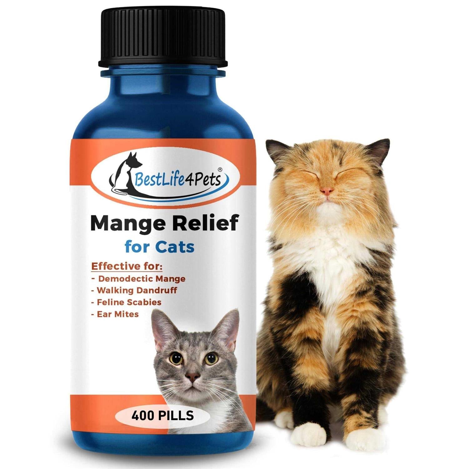 Demodectic Mange and Scabies Relief for Cats Ear Mites & Itch Relief Supplements A54460