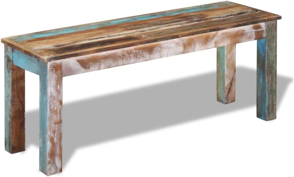 Bench,Dining Bench,Window Bench,Piano Bench,Shoe Bench,Porch Bench,Hall Bench,Antique Style,for Kitchen, Living Room, Indoor Bench,Backyard,Solid Reclaimed Wood 43.3"x13.8"x17.7"