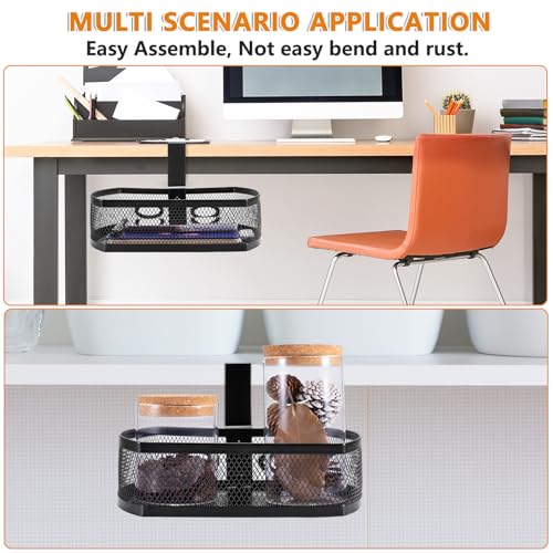 Under Desk Drawer Clamp-On Swivel Organizer Pen Holder S385