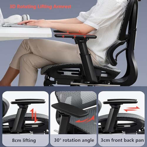 Ergonomic Mesh Office Chair with Lumbar Support and Adjustable Headrest A71752