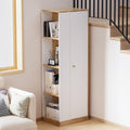 Modern Wardrobe Armoire, White Wardrobe Closet with Hanging Rail, Functional Clothes Storage Cabinet Closet for Small Apartments Bedroom, Easy to Install, 16" D x 24" W x 71" H