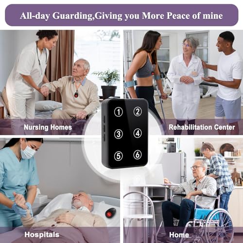 Wireless Caregiver Pager Nurse Call Button with LED Light for Elderly Patients R1852