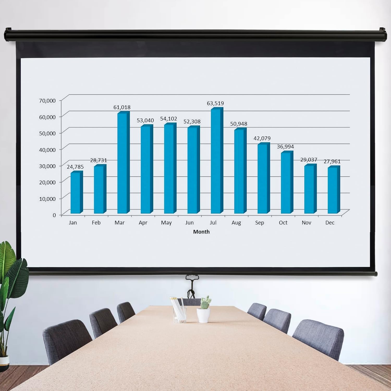 Outdoor Projector Screen 100 Inch 16:9 HD Portable F87743