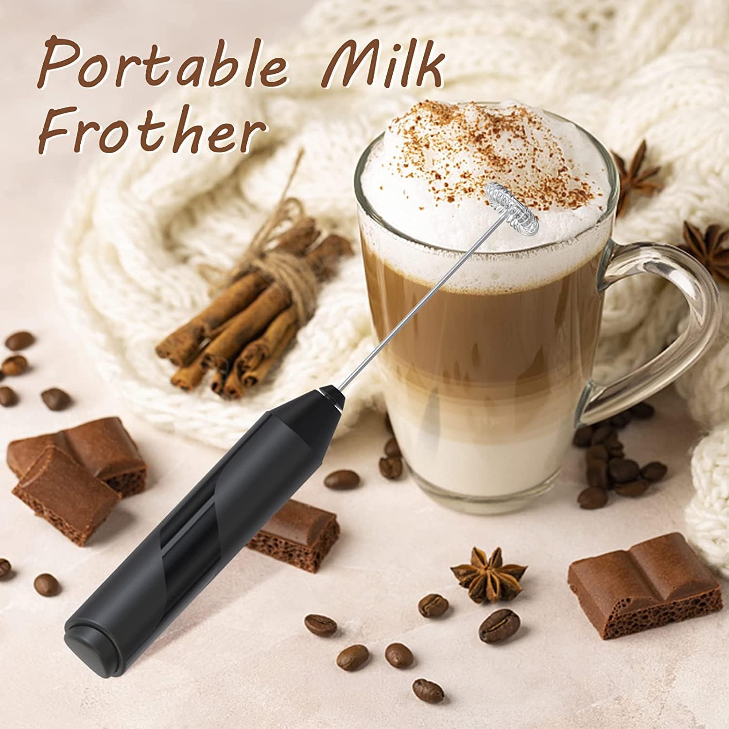 Handheld Milk Frother for Latte Coffee and Hot Milk F698003