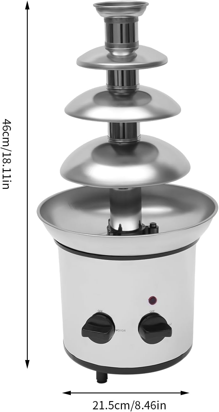 4-Tier Electric Chocolate Fondue Fountain Machine for Parties W92701