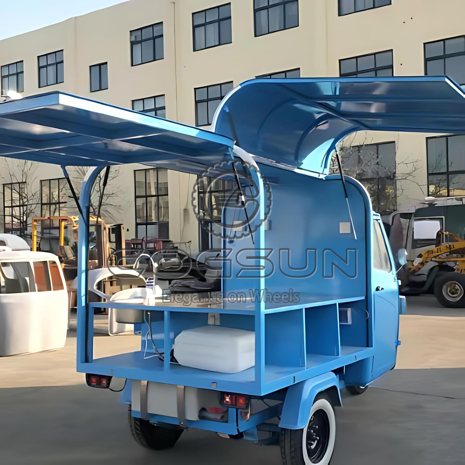 10.5FT Display Food Trailer with 1 Compartment Sink, Mobile Concession Kitchen Cart J29380