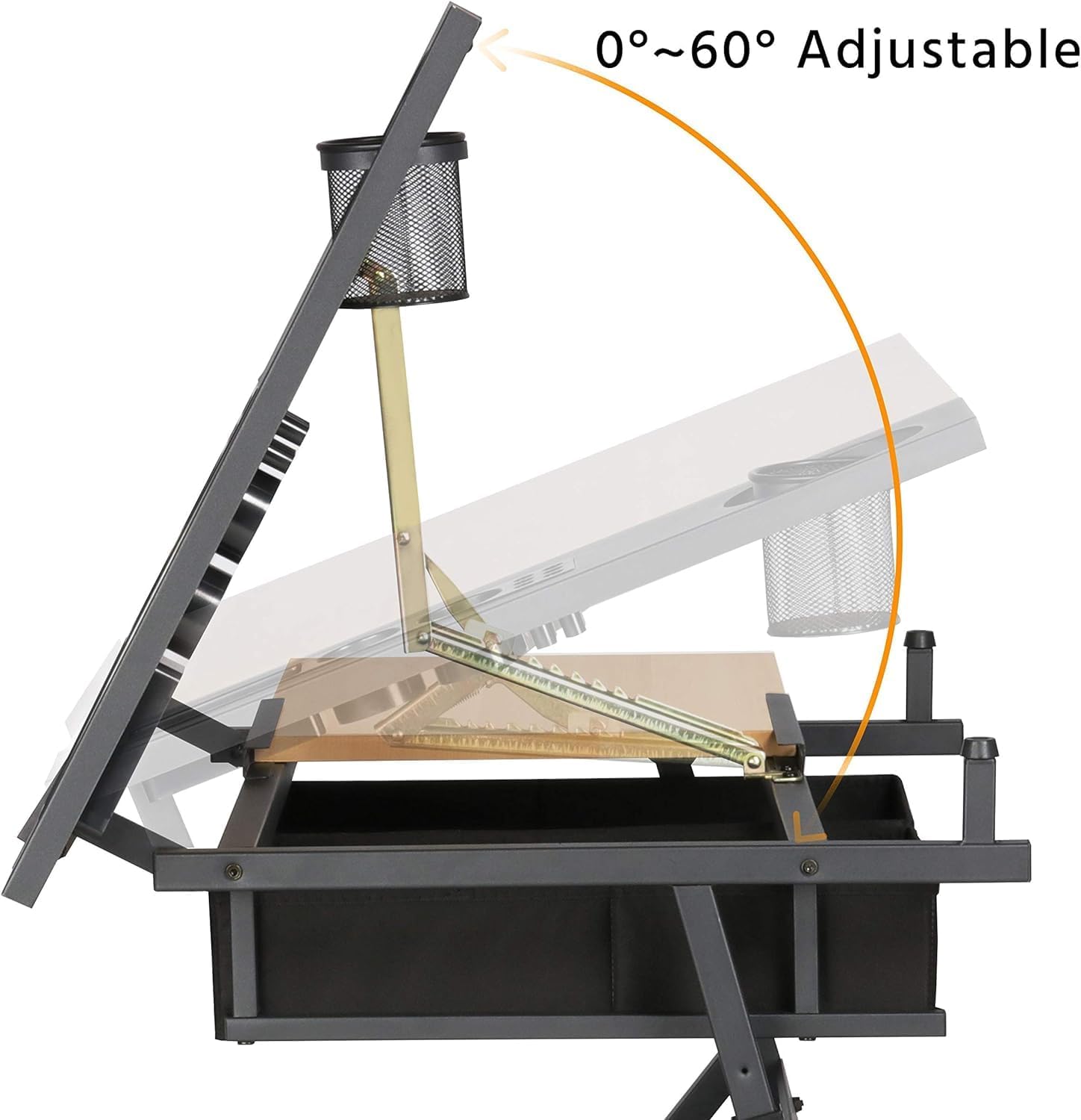 Adjustable Drafting Table with Tilting Art Desk and Stool I693