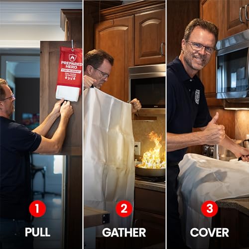 Emergency Fire Blanket for Kitchen, 40 x 40 Inches, Fiberglass E240311