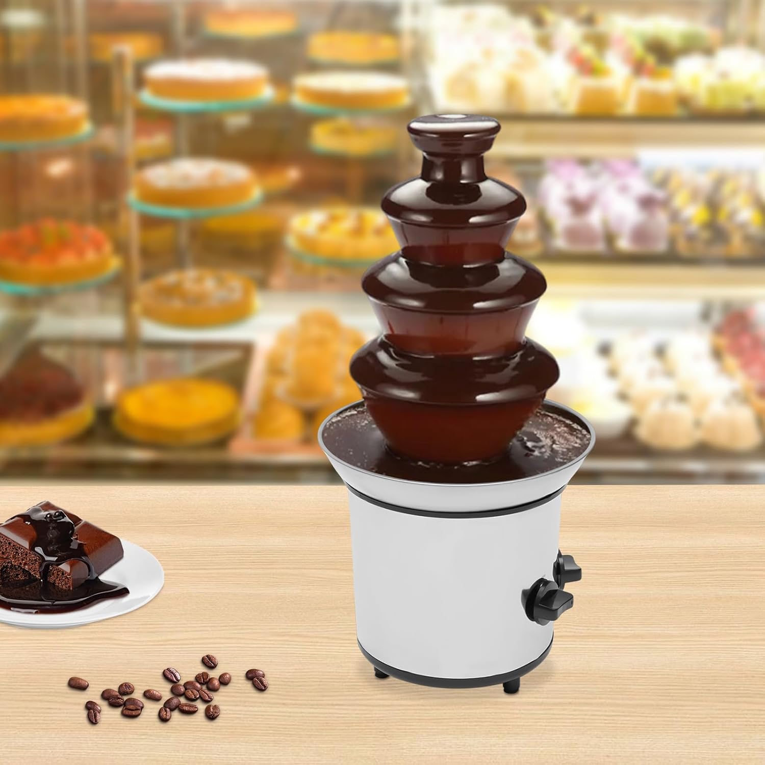 4-Tier Electric Chocolate Fondue Fountain Machine for Parties W92701