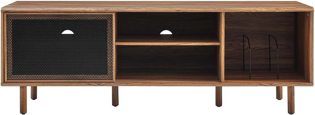 TV and Record Stand for TVs up to 65", Walnut D279404
