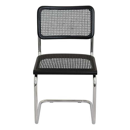 Cane Cantilever Side Chair with Chrome Steel Frame M357649