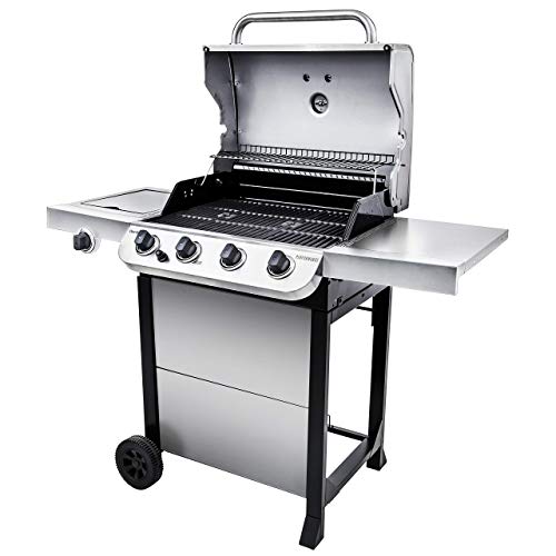 4-Burner Propane Gas Grill with Side Burner, Stainless Steel Q98441