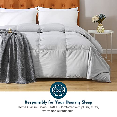 Organic Cotton Quilted King Comforter, Medium Warm All Seasons, Ivory White U82047
