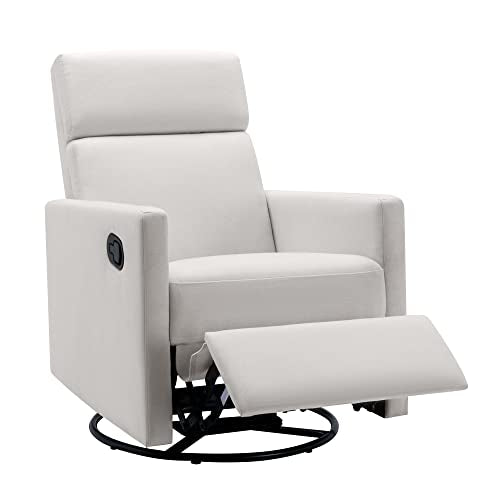 Swivel Rocker Recliner Chair with Adjustable Backrest, Beige B550879