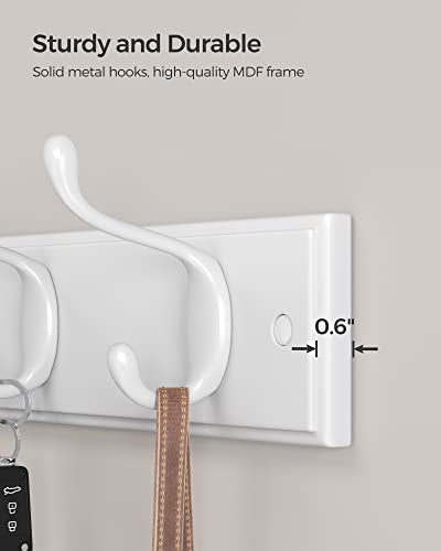 Wall-Mounted Coat Rack with 4 Metal Hooks M56046
