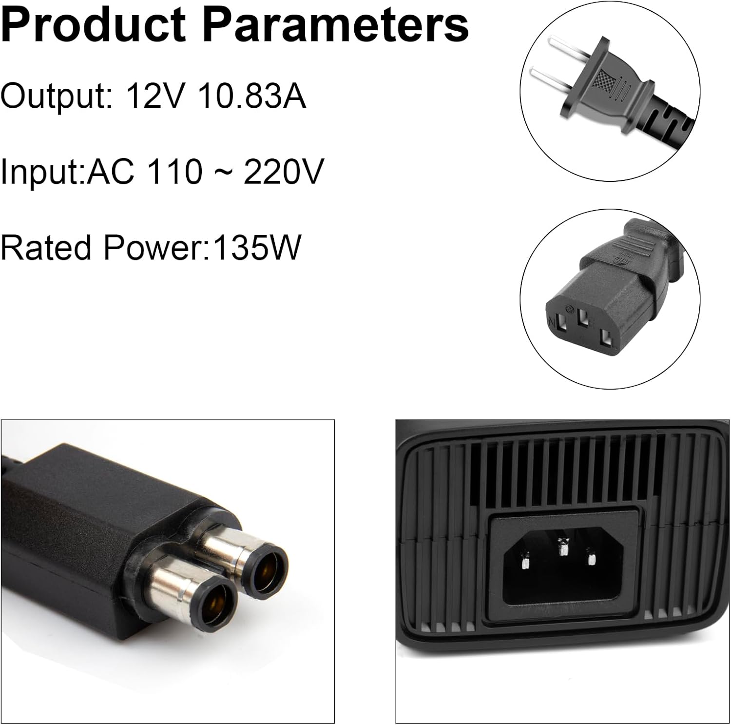 Xbox 360 Slim Power Supply AC Adapter Cord F462091
