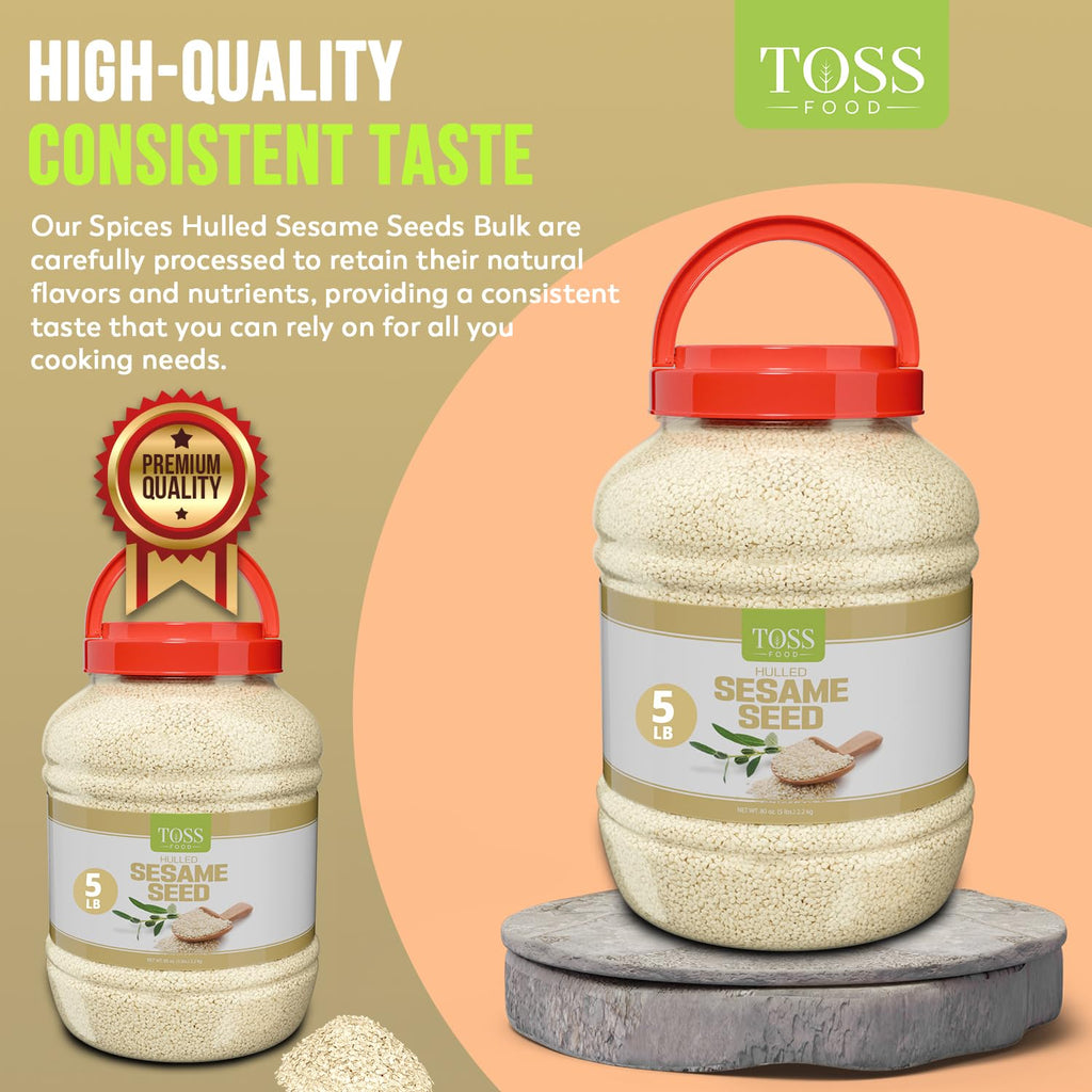 Hulled Sesame Seeds 5 LB Container X325972