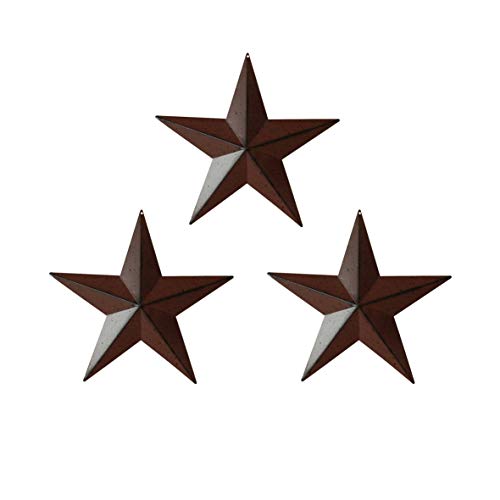 Rustic Metal Barn Star Wall Decor, 8-Inch, Set of 3 C97949